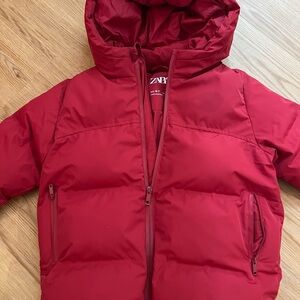 Zara Kids Vibrant Red Puffer Coat